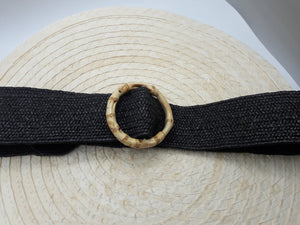 Lola Circular Bamboo Black Weaved Belt