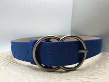 Load image into Gallery viewer, Sabrina Blue or Wine Faux Suede Belt w/ Bronze Buckle