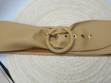 Load image into Gallery viewer, Viridiana Tan or Rust Faux Leather Belt w/ Circular Buckle