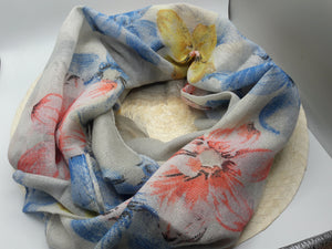 Miriam Colorful Shimmery Floral Scarf