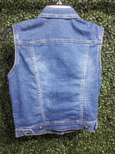 Load image into Gallery viewer, Karina Sleeveless Semi-Distressed Denim Jacket