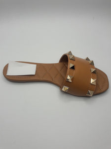 Heather Gold or Clear Studded Slides