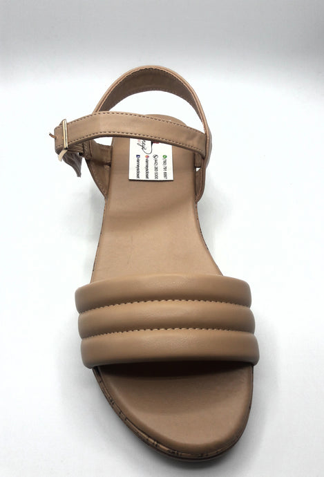 'Mia' Tan Band Ankle Strap Sandal