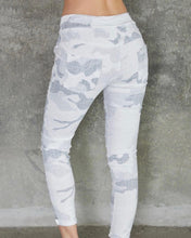 Load image into Gallery viewer, Pencil Sketch Camo Print Crinkle Jogger w/ Sequin Patches