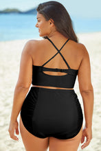 Load image into Gallery viewer, Helen Halter Neck Crisscross Ruched Two-Piece Swimsuit