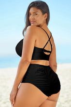 Load image into Gallery viewer, Helen Halter Neck Crisscross Ruched Two-Piece Swimsuit