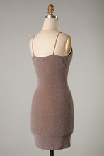 Load image into Gallery viewer, Rachel Rose gold Knit V- Neck Bodycon Mini Dress