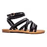 Load image into Gallery viewer, &#39;Aria&#39; Black Sleek Vegan Leather Strappy Sandal