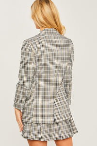 Sally Solid Classy Design Plaid Blazer