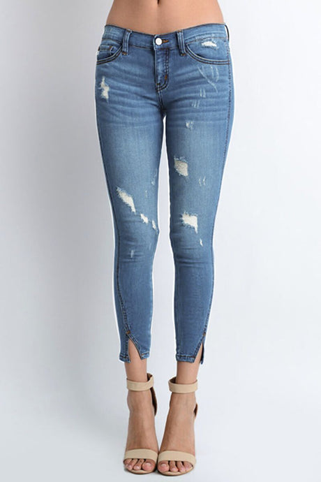 Desiree Low Rise Hem Detail Ankle Skinny