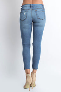 Desiree Low Rise Hem Detail Ankle Skinny