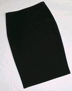 Sasha Solid Black Pencil Skirt