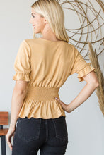 Load image into Gallery viewer, *CLEARANCE* Lightest Mustard, Rose Pink Ruffled Half Sleeve Top