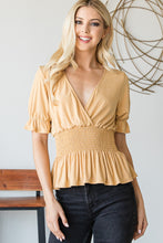 Load image into Gallery viewer, *CLEARANCE* Lightest Mustard, Rose Pink Ruffled Half Sleeve Top