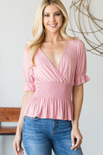 Load image into Gallery viewer, *CLEARANCE* Lightest Mustard, Rose Pink Ruffled Half Sleeve Top