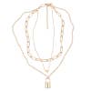 Load image into Gallery viewer, Hermione Sorelle Gold Lock &amp; Heart Charm Chain Link Necklace Set