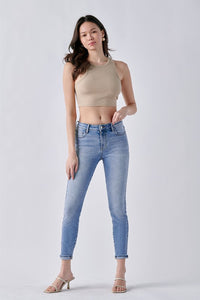 Alice Mid Rise Single Cuff Crop Skinny Jeans