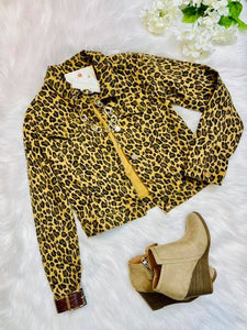 Misty Mustard Animal Print Jacket