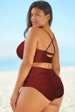 Load image into Gallery viewer, Helen Halter Neck Crisscross Ruched Two-Piece Swimsuit