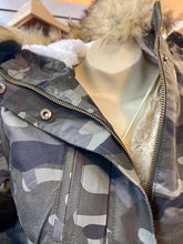 Load image into Gallery viewer, Olive Camo Fur Jacket
