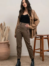 Load image into Gallery viewer, Deonne Olive, Khaki Cotton Extended Two Button Pants