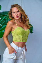 Load image into Gallery viewer, Demi Lace Bustier Stretchy Crop Top