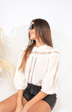 Load image into Gallery viewer, Off White Three Quarter Sleeve Lace Top