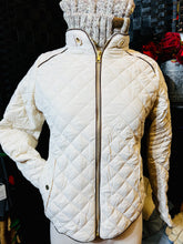 Load image into Gallery viewer, Ivory Waterproof Quilted Stand Collar Puffer Jacket