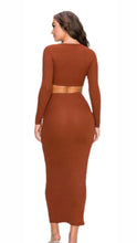 Load image into Gallery viewer, Alexia Maroon or Burgundy Asymmetrical Long Sleeve Cut Out Dress