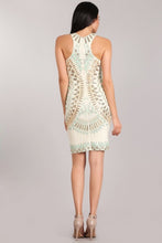 Load image into Gallery viewer, Miranda Gold/White Sleeveless Sequin Dress