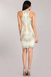 Miranda Gold/White Sleeveless Sequin Dress