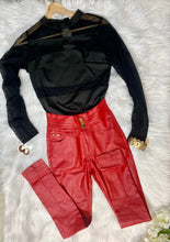 Load image into Gallery viewer, Clarissa Red Faux Leather Skinny Pants