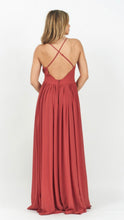 Load image into Gallery viewer, Monica Mauve Deep V Neck Spaghetti Strap Maxi Dress