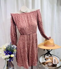 Load image into Gallery viewer, Hello, Darling Blush Sugar Honey/Rose Floral Print Off-the-Shoulder Dress!