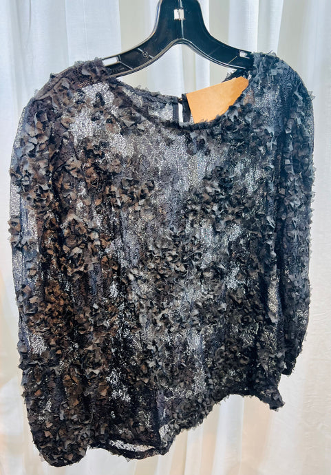 Clearance** Black Long Sleeve Lace Top