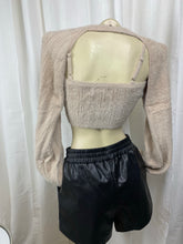 Load image into Gallery viewer, Karla Cappuccino Crop Sweater with Chain Detail and Matching Bandeau
