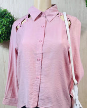 Load image into Gallery viewer, *CLEARANCE* Tiffany White or Mauve Long Sleeve Hi-Low Button Up