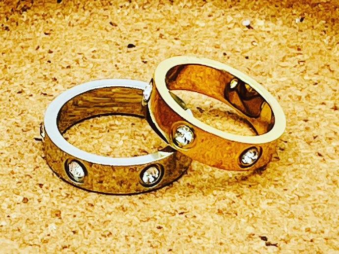 Inspired Stainless Steel Semi Precious Stone Rings