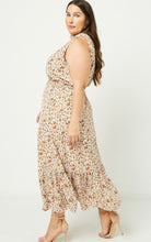 Load image into Gallery viewer, Penelope Brown Plus Size Floral Smock Neck Maxi Dress