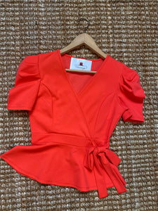 Summer Red Short Sleeve Top