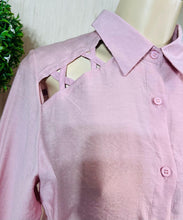 Load image into Gallery viewer, *CLEARANCE* Tiffany White or Mauve Long Sleeve Hi-Low Button Up