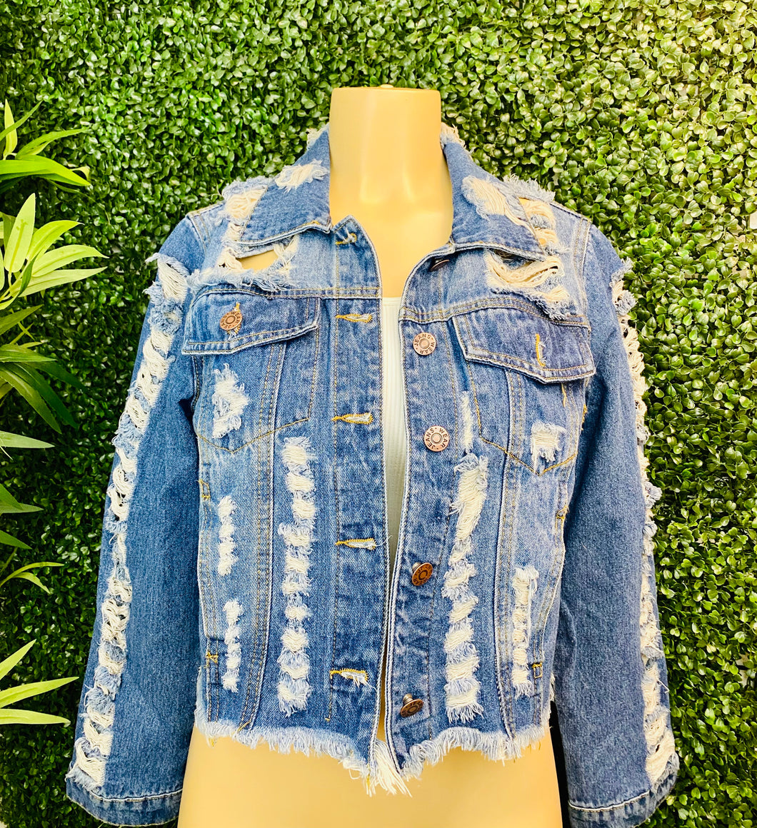 Arlette Distressed Denim Jacket