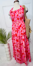 Load image into Gallery viewer, Chantall Shades of Pink Open Back Smocked Maxi Dress