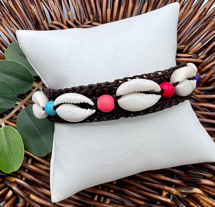 Cowrie Shell Cuff Bracelet Various Colors