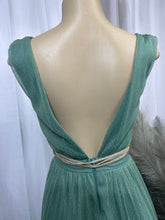 Load image into Gallery viewer, Miranda Mint Goddess Empire Waist V Neck Maxi Dress