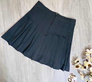 Amy Cocoa or Black A Line Pleated Mini Skirt