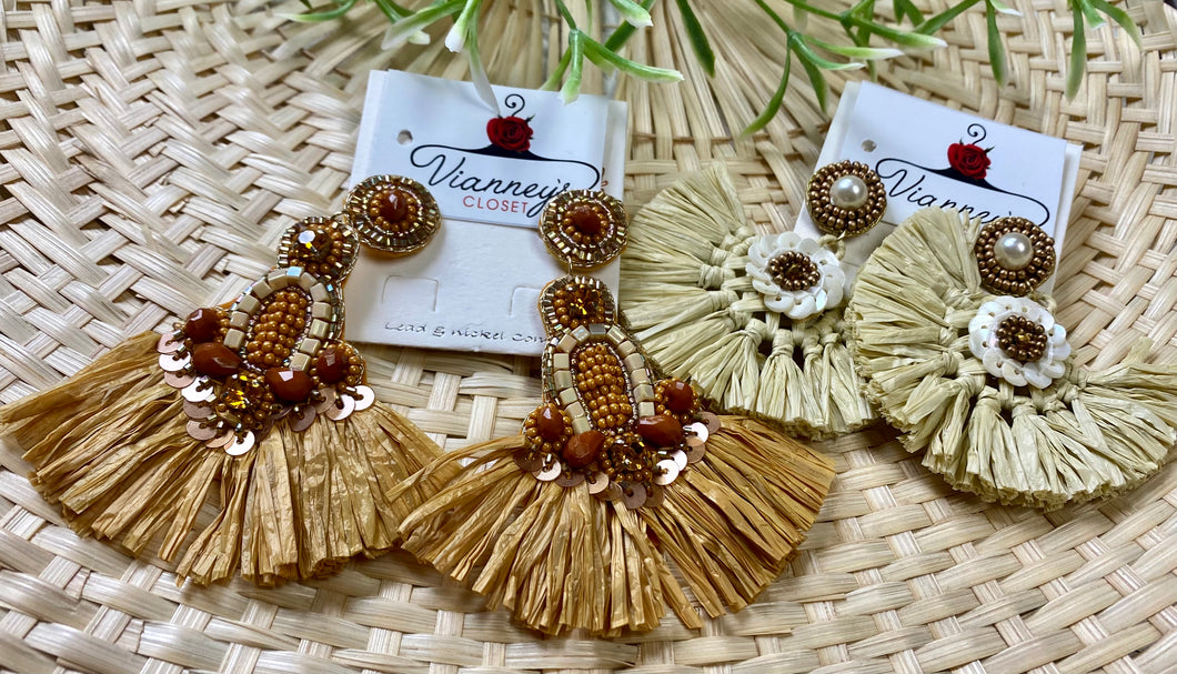 Raffia Dangle Earrings