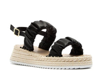 Load image into Gallery viewer, Destiny Black or Off-White Casey One Band Ankle Strap Platform Sandle