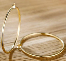 Load image into Gallery viewer, 18 K 2mm Gold Plated Hoops