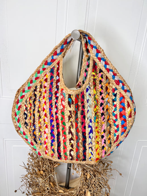 Yessenia Large Colorful Straw/Man-Made Materials Imported Tote